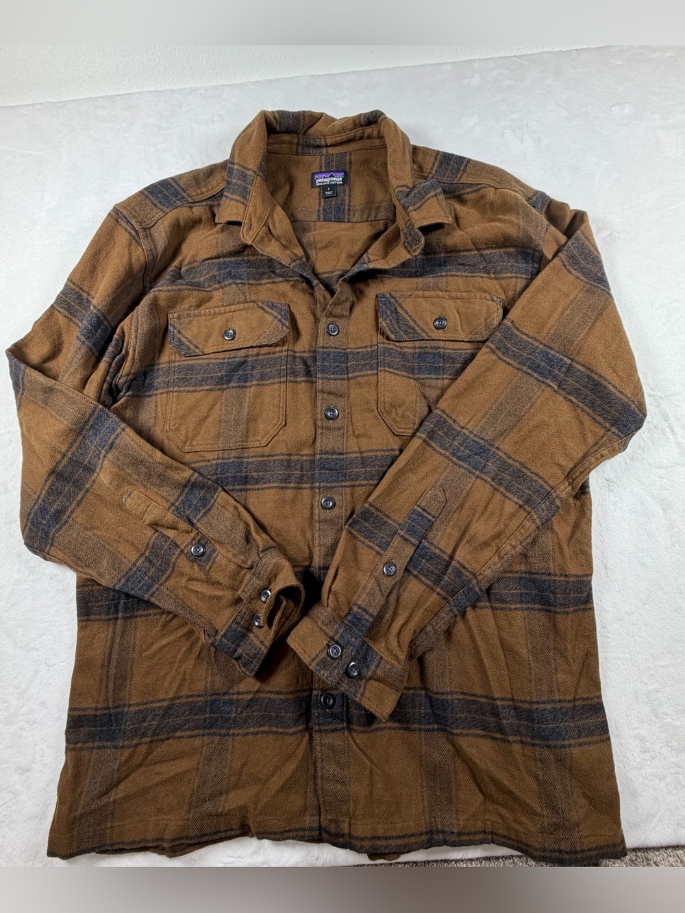 Patagonia Brown and Black Plaid Shirt Jacket
